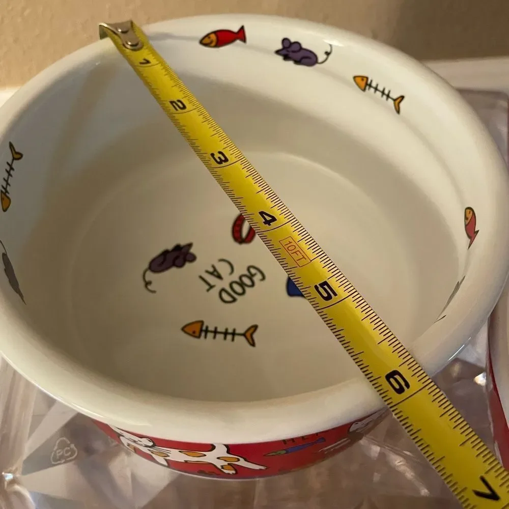 Signature The Good Cat Cat Dish & Meowy Christmas Fish Shaped Cat Dish